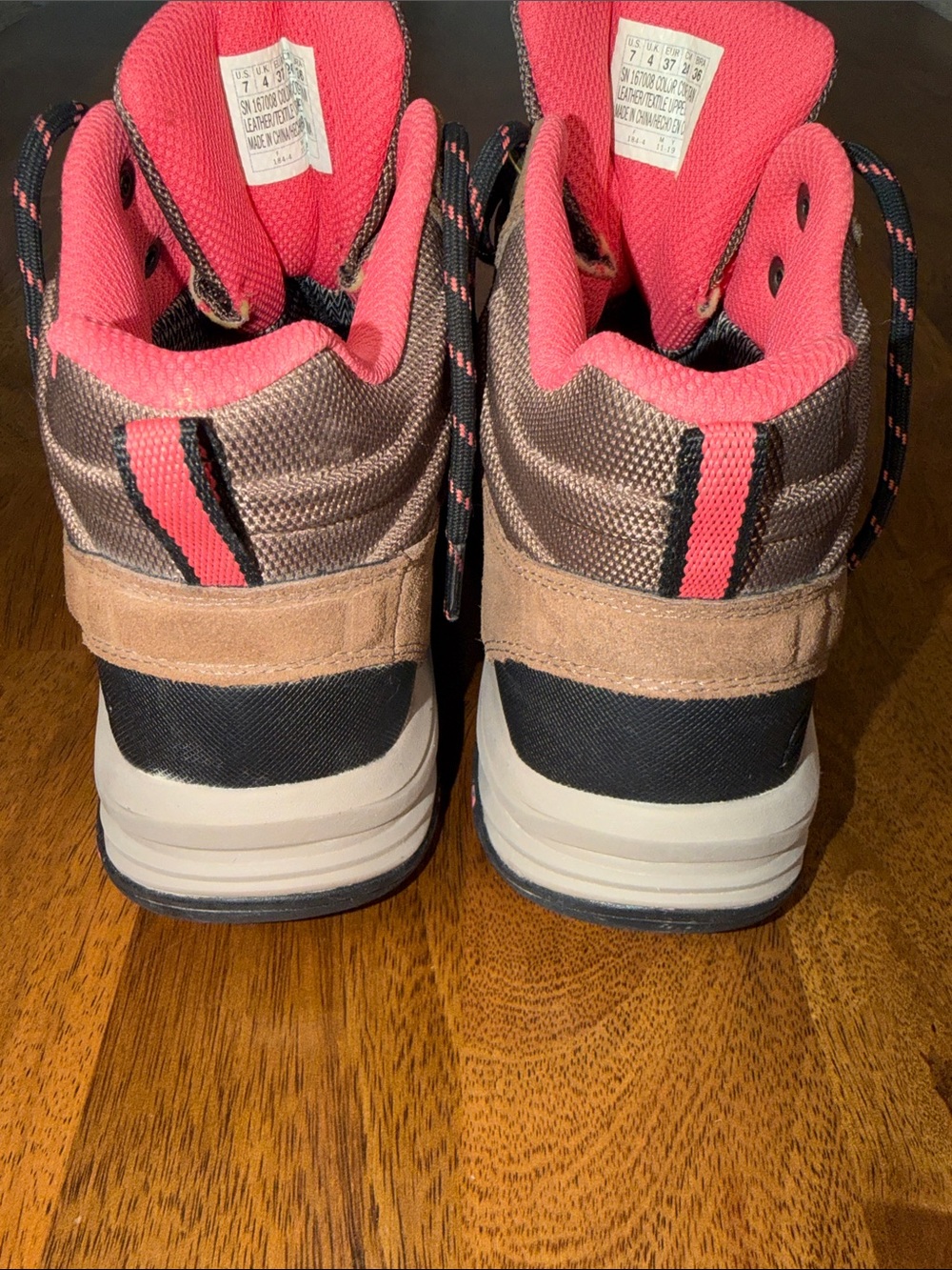 Skechers 167008 outdoor 7 Tan and Pink Lace-Up Hiking Boots - Picture 8 of 13